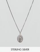 Asos Sterling Silver Necklace With Pendant - Silver