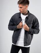 Yourturn Denim Jacket In Black - Black