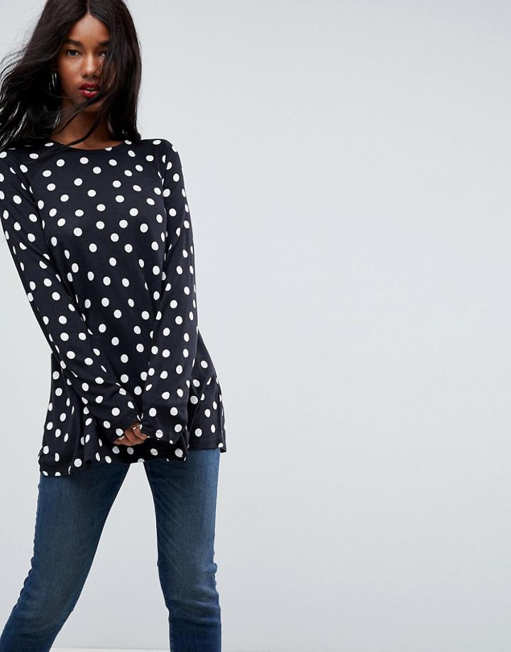 Asos Swing Top In Polka Dot - Multi