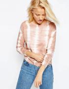 Asos Sweater In Tie Dye Pattern - Blush
