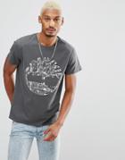 Timberland Scratch Tree Logo T-shirt In Dark Gray - Gray