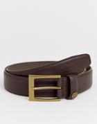 French Connection Button Trim Belt In Brown