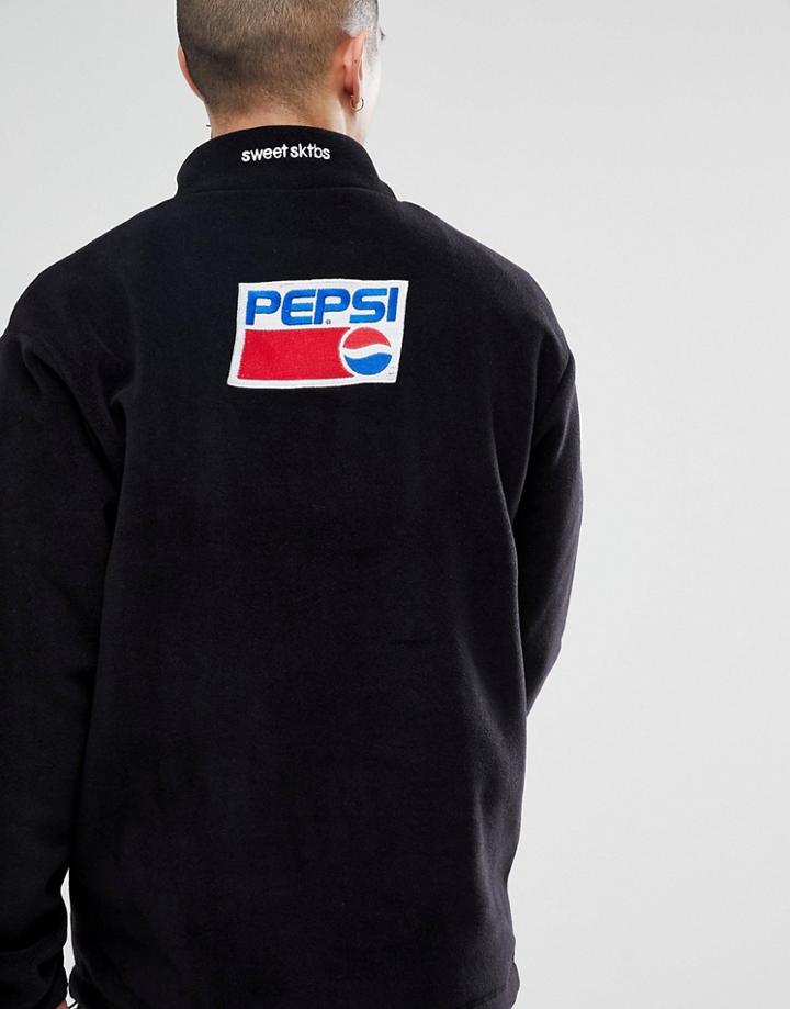 Sweet Sktbs X Pepsi Fleece With Back Print In Black - Black