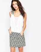 See U Soon Shift Dress With Jacquard Skirt - White