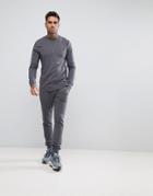 Asos Tracksuit Muscle Sweatshirt/super Skinny Jogger In Gray - Black