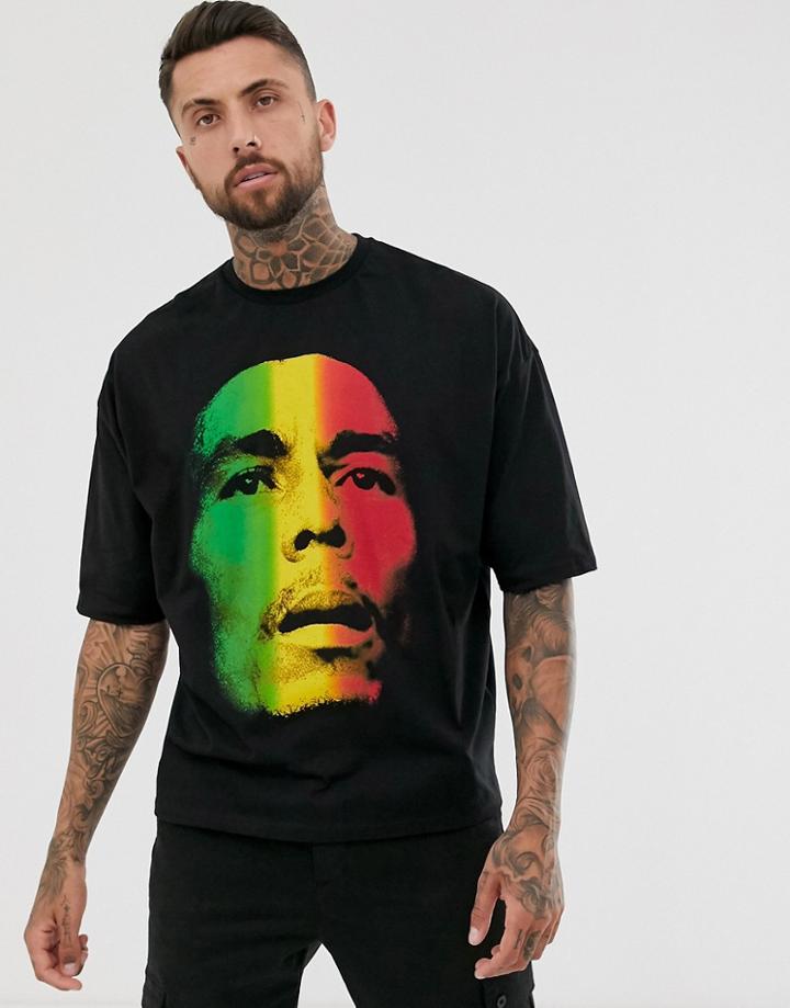 Asos Design Bob Marley Oversized T-shirt - Black