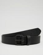 Asos Belt In Black Texture - Black