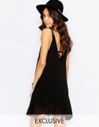 Rokoko Festival Knitted Cami Dress With Strappy Back - Black