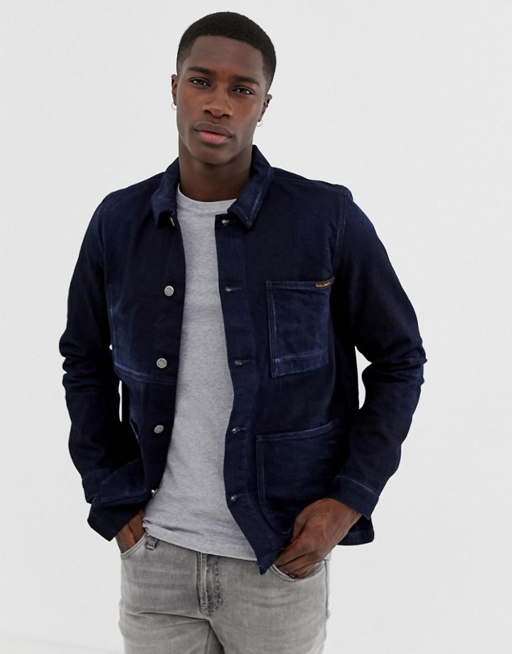 Nudie Jeans Co Paul Overshirt Jacket In Indigo-navy