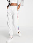 Calvin Klein Jeans X Pride Ombre Logo Oversized Sweatpants In Light Gray