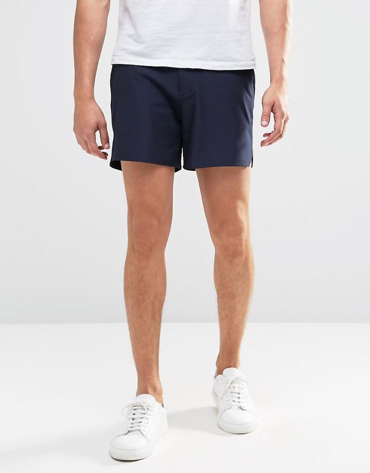 Asos Smart Runner Shorts In Navy - Navy