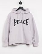 Topshop 'peace' Hoodie In Gray-grey