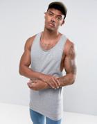 Asos Extreme Muscle Tank With Racer Back In Gray - Gray
