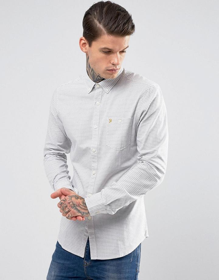 Farah Slim Check Shirt - White