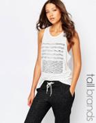 Y.a.s Tall Sleeveless Tank Top With Motif - White