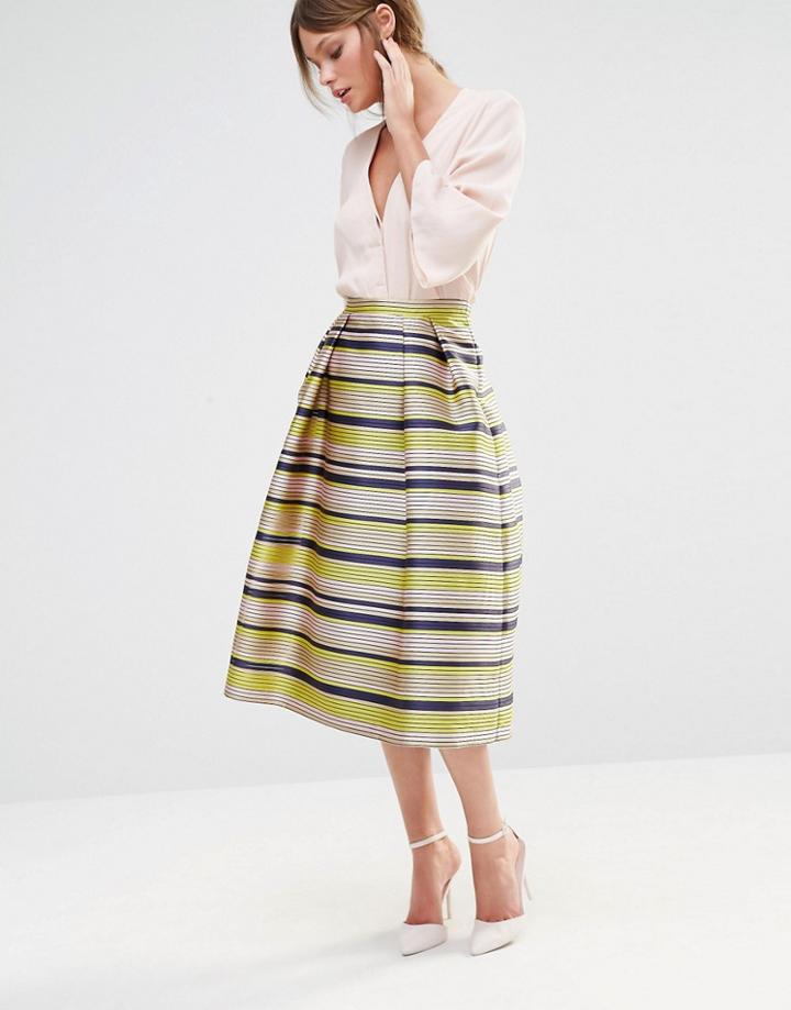 Oasis Premium Stripe Prom Skirt - Multi