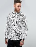 Religion Smart Shirt With Heart Print In Skinny Fit - White