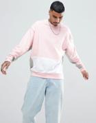 Asos Oversized Sweatshirt With Color Blocking - Pink