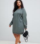 Asos Design Curve Ultimate Seamed Sweat Dress - Green