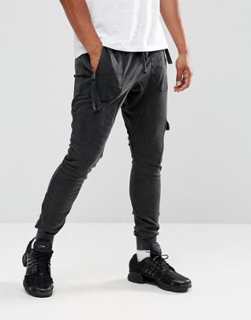 Brooklyns Own Cargo Joggers In Black - Black