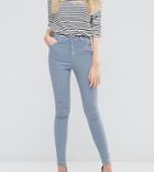 Asos Tall Ridley High Waist Skinny Jeans In Nevaeh Gray - Blue