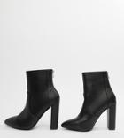 Raid Wide Fit Nila Black Heeled Ankle Boots - Black