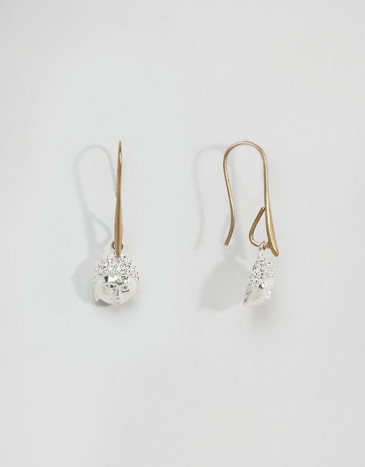Sam Ubhi Drop Through Buddha Earrings - Silver