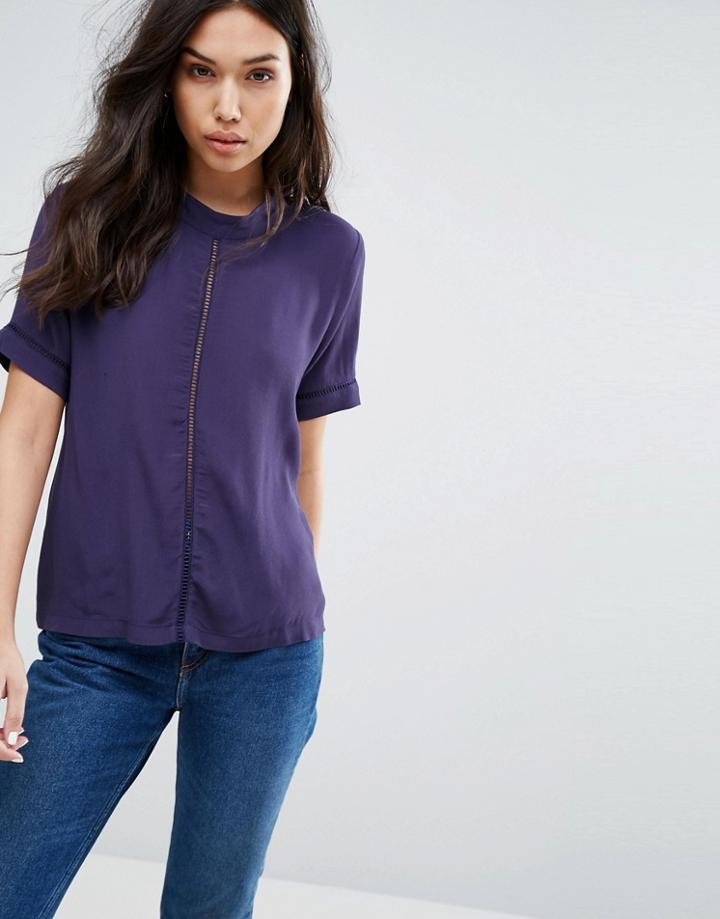 Minimum Short Sleeve Boxy Top - Blue