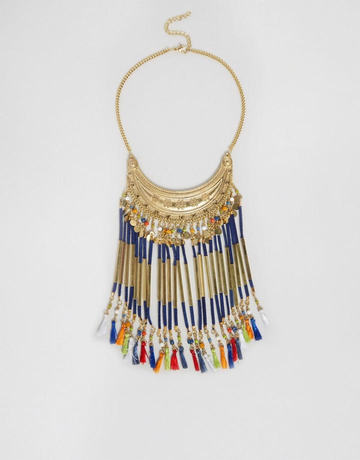 Asos Festival Tassel Necklace - Multi