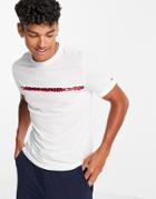 Tommy Hilfiger Lounge T-shirt With Chest Taping Logo In White