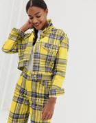 Asos Design Two-piece Jacket In Yellow Check - Multi