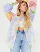 Stradivarius Oversized Shirt In Tie Dye-multi