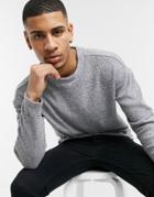 Jack & Jones Premium Drop Shoulder Sweater In Light Gray-grey
