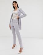 Parallel Lines Tailored Cigarette Pants Coord In Soft Gray - Blue