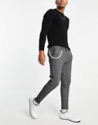 Mauvais Check Cropped Coordinating Smart Pants In Gray-grey