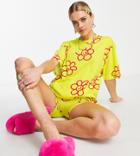 Collusion Flower Print Oversized T-shirt In Yellow - Part Of A Set