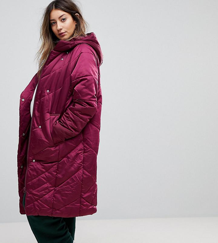 Asos Maternity Midi Puffer Coat - Red