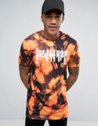 Hype Logo T-shirt In Cracked Bleach Print - Black