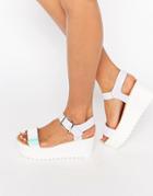 Miss Kg Poppy Lilac Iridescent Flatform Sandals - Lilac