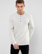 Abercrombie & Fitch Long Sleeve Top Slim Fit Henley In Gray - Gray