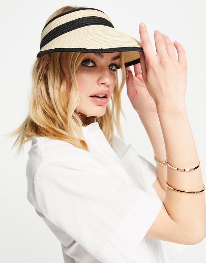 French Connection Straw Visor In Natural-neutral