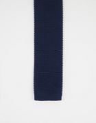 French Connection Plain Knit Tie In Navy