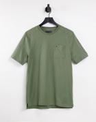 Tommy Hilfiger Mixed Media Pocket T-shirt In Dark Green