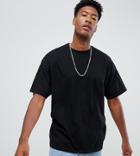 Asos Design Organic Tall Oversized T-shirt With Crew Neck In Black - Black