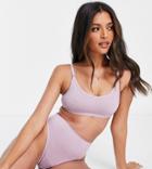 Asos Design Maternity Mariah Seamless Postpartum Knicker In Purple-brown