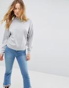 Asos Sweater With High Neck And Batwing Sleeves - Beige