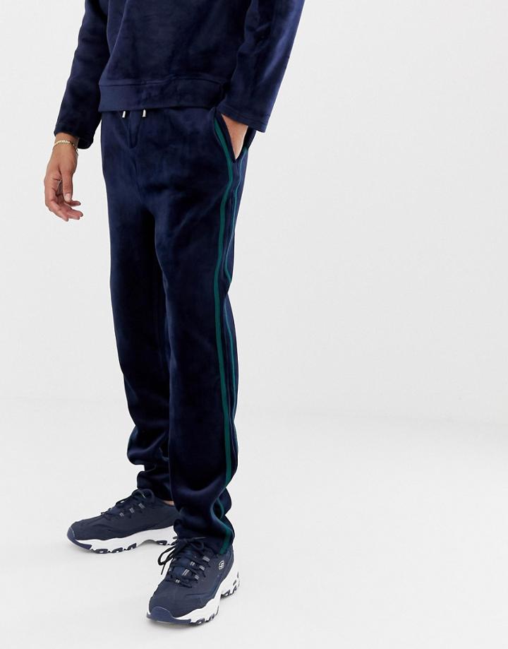 Native Youth Two-piece Velour Joggers - Navy