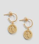 Asos Gold Plated Sterling Silver Vintage Style Coin Charm Hoop Earrings - Gold