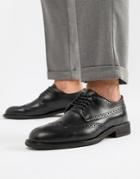 Selected Homme Leather Brogue Shoe - Black