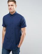 Jack & Jones Originals Short Sleeve Slim Fit Shirt In Gingham Check With Pocket - Navy